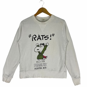 Vintage!! PEANUTS RATS Flying Ace Sweater Sweatshirt