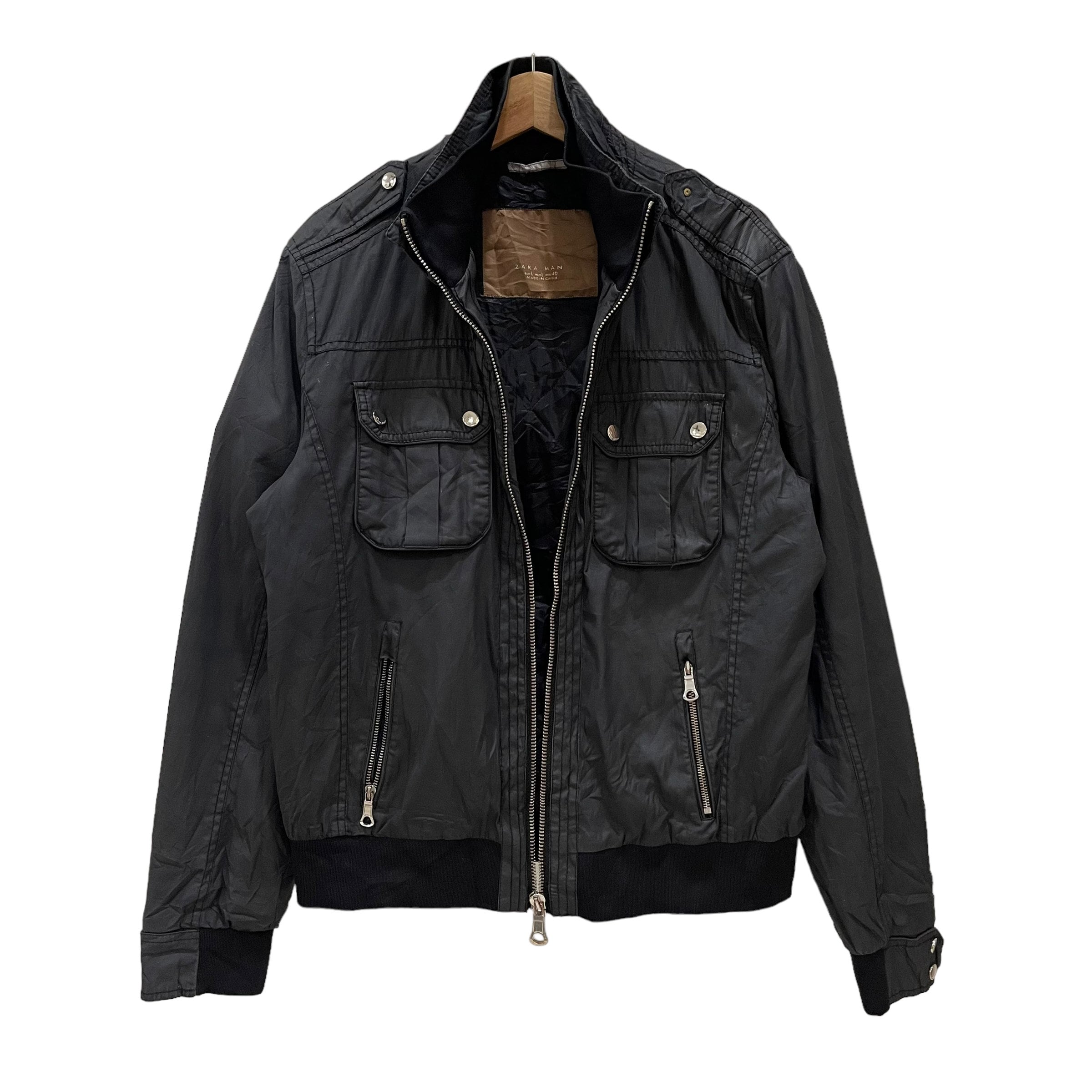 Zara Man Multi Pockets Zipper Bomber Jacket Etsy Canada