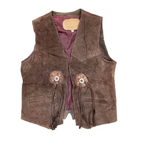 Rare Vintage 90s Cowboy Genuine Leather Vest