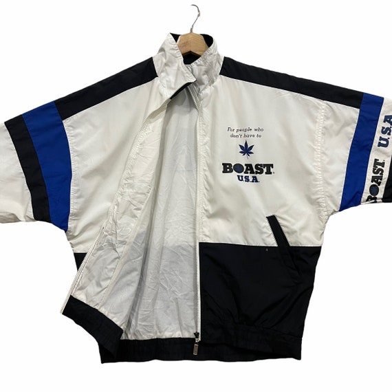 Vintage BOAST USA Spell Out Colour Block Bomber Zipper Jacket