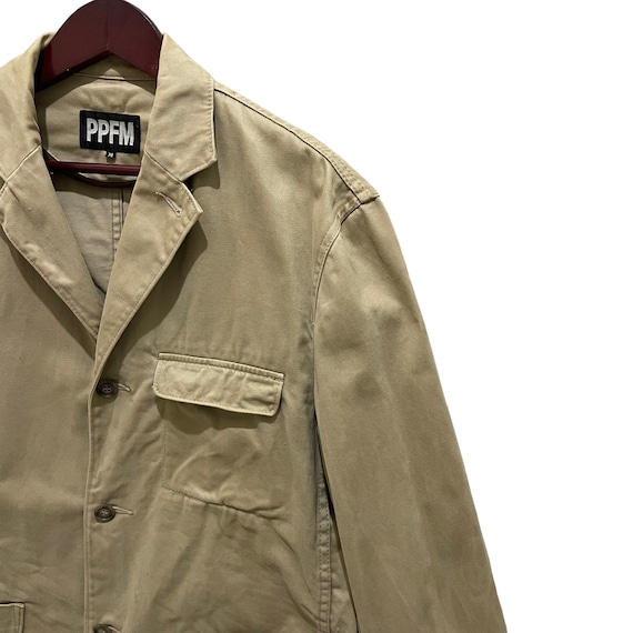 00s PPFM Wool jacket khaki archive y2k 00s PPFM Wool Jacket Y2K archive gimmick coat