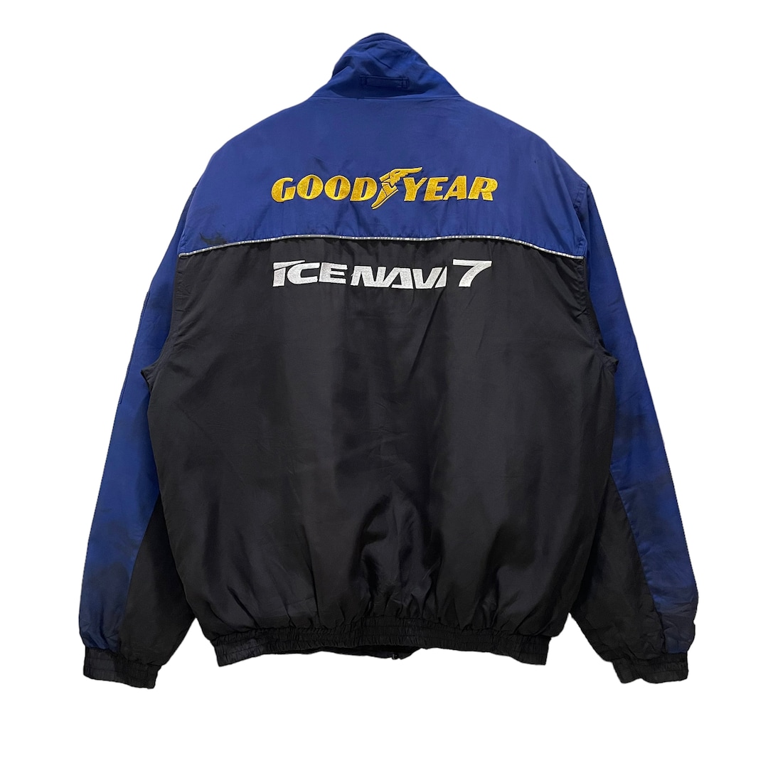 Vintage 90s Goodyear Ice Navi 7 Spell Out Embroidered Zipper