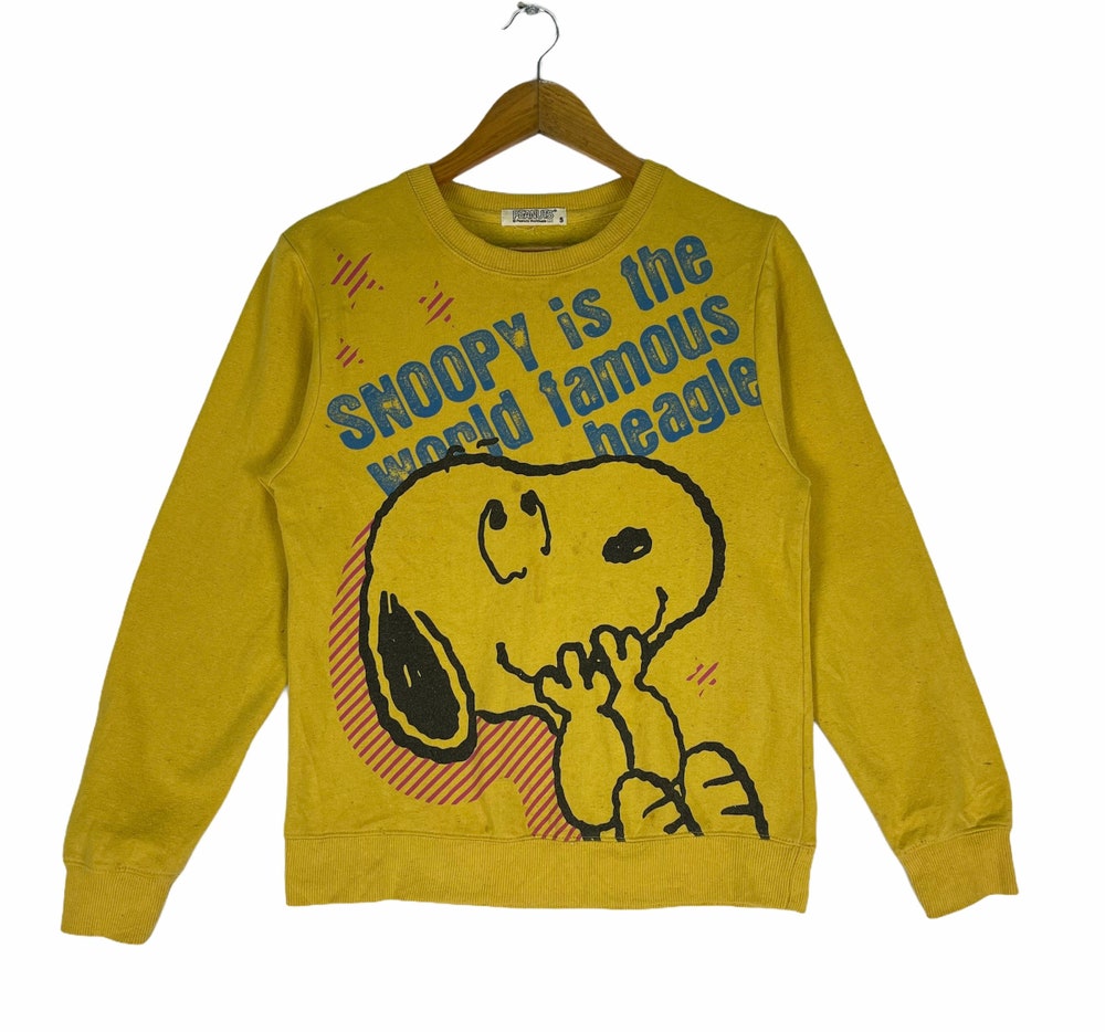 Vintage!! Peanuts Snoopy Big Spell Out Big Logo Sweater Sweatshirt Theteepulse