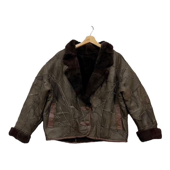 Vintage 1907 Oklahoma Cowboy Leather Fur Coat Jacket (L) - Etsy