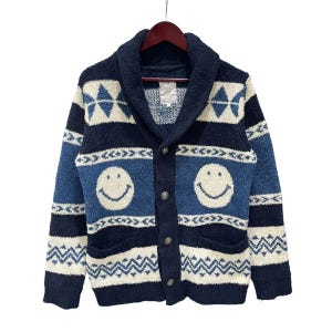 Vintage Power to the people Native Navajo Hippies Aztec Design Button Up Knitted Jacket Japanese Designer Japanese Brand