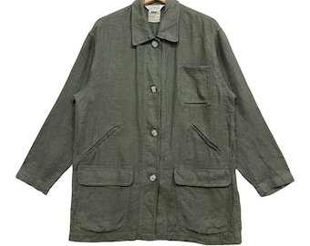 Vintage!! LL Bean Utility Linen Coat Jacket
