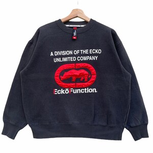 Vintage!! ECKO Function Hip Hop Big Spell Out Big Logo Crewneck Sweater Sweatshirt