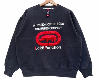 Vintage!! ECKO Function Hip Hop Big Spell Out Big Logo Crewneck Sweater Sweatshirt