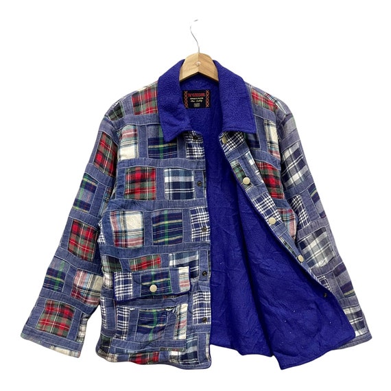 Vintage!! McGregor Multicolour Patchwork Coat Jac… - image 2