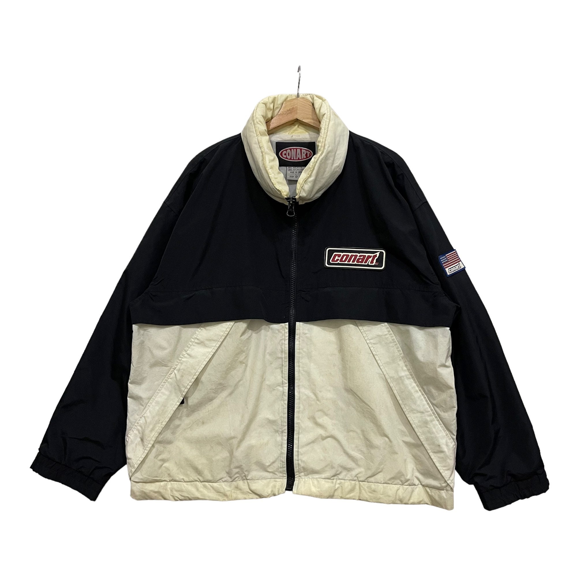90s Vintage Men's Windbreaker Jacket - XL Multicolor Nylon