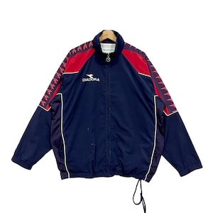 Vintage!! Diadora Italia Sportswear Windbreaker Zipper Jacket