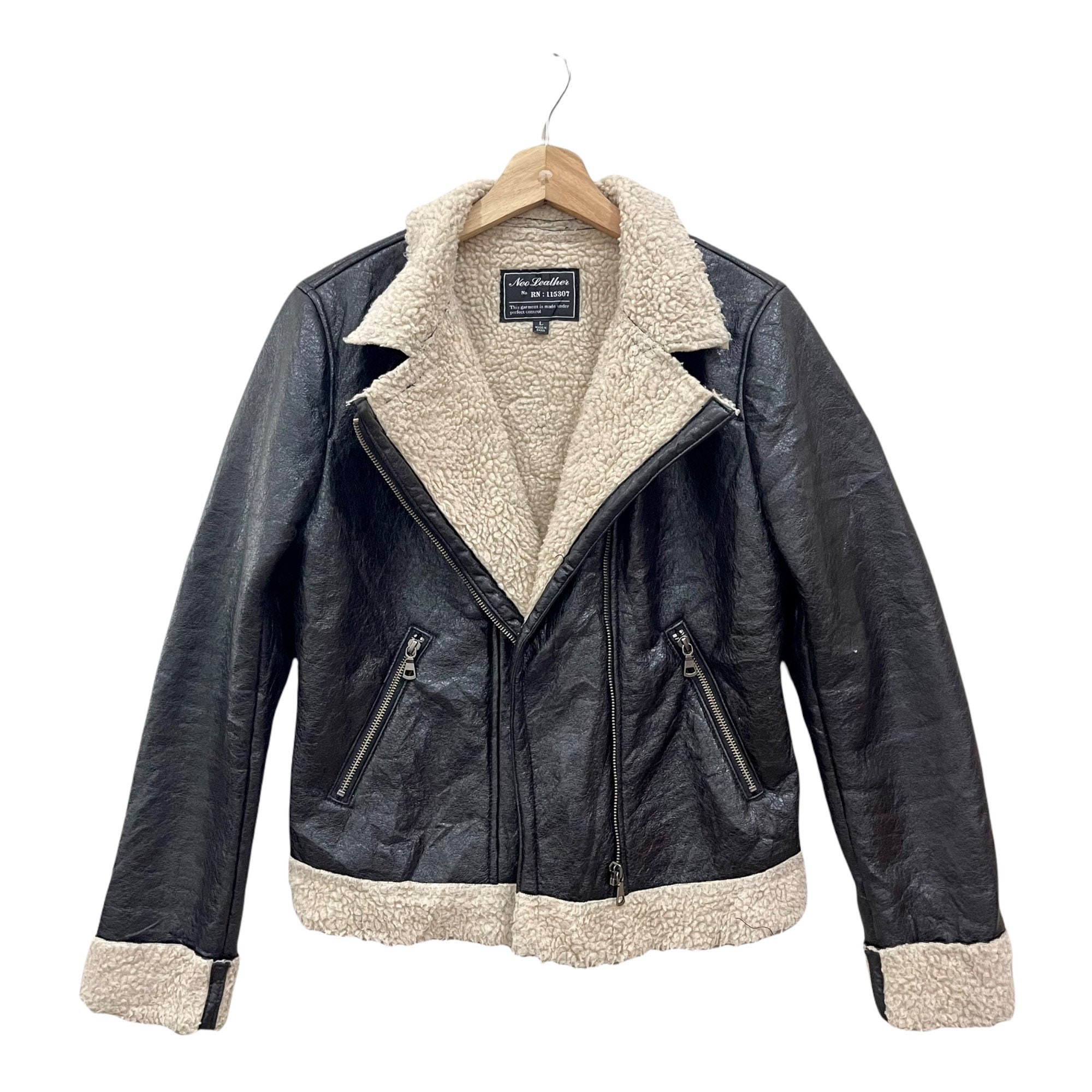 Vintage!! Neo Leather X Uniqlo Sherpa Zipper Jacket - Etsy Vintage!! Neo Leather X Uniqlo Sherpa Zipper Jacket - Etsy