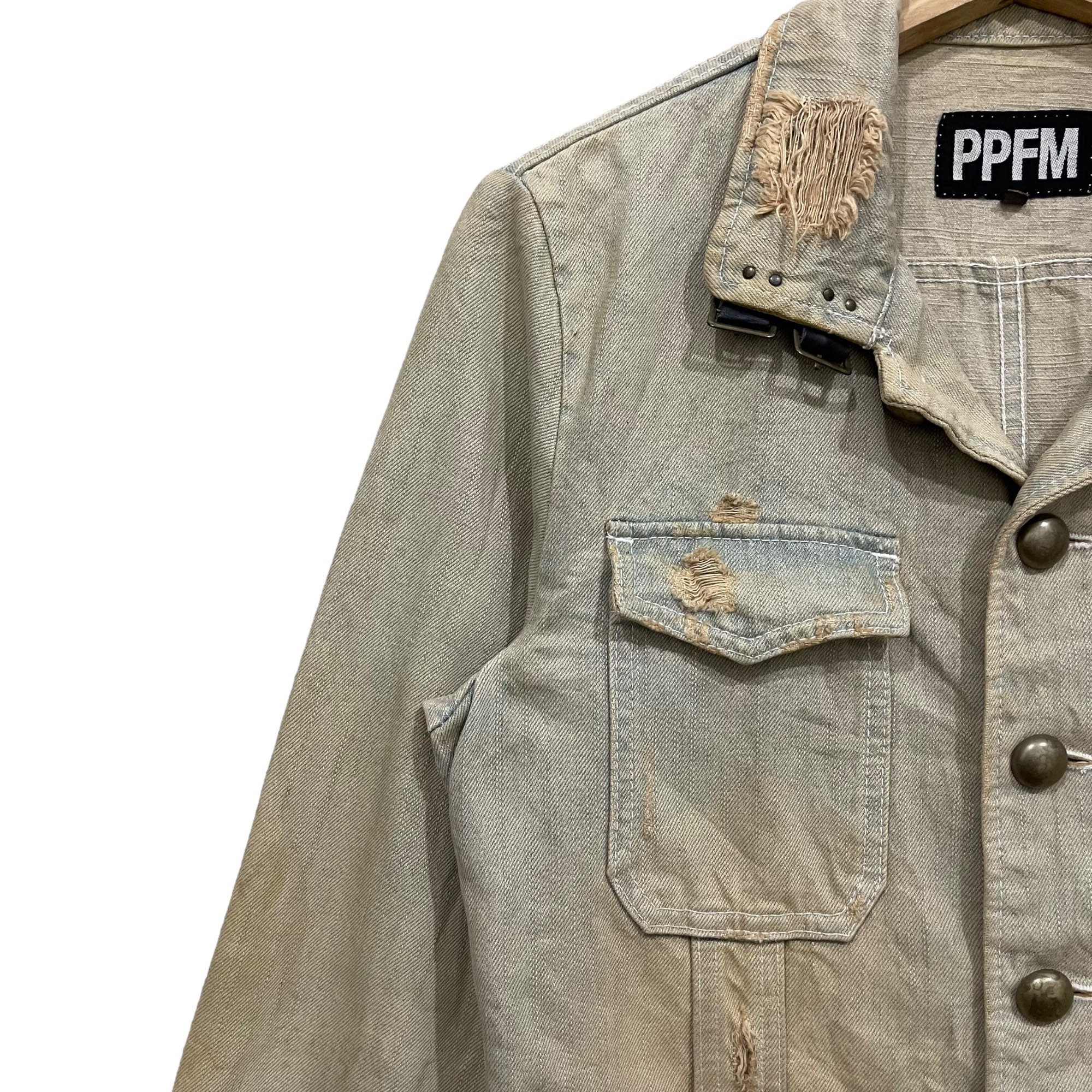 Vintage Japanese Brand PPFM Distressed Denim Jacket - Etsy