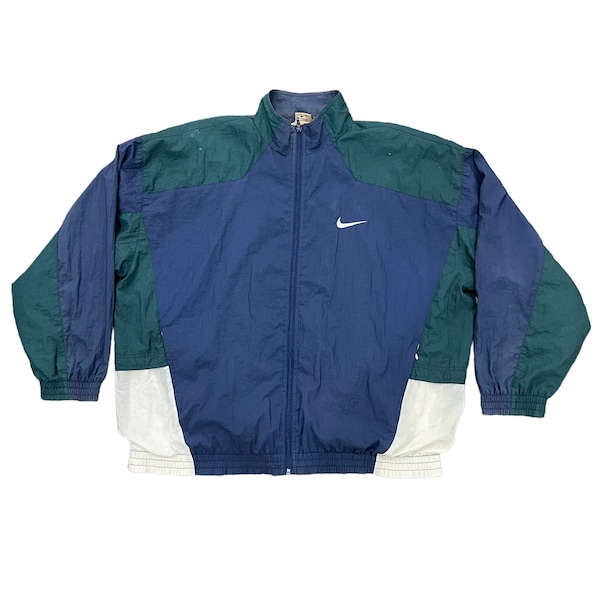 Vintage!! 90s NIKE Big Swoosh Sportswear Windbreaker Jacket Multicolour Streetwear