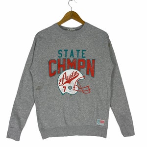 Vintage!! American Football State Champion Austin Big Spell Out Sweater Sweatshirt Sportwear