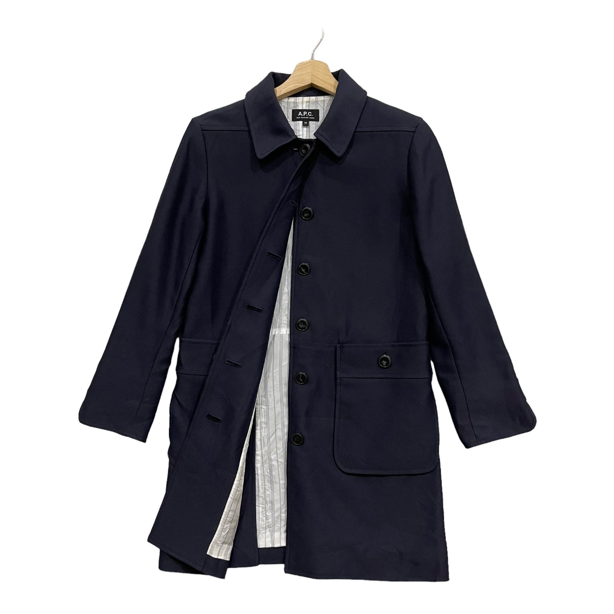 値下げ可能！A.P.Cアーペーセーロングトレンチコートブラック ニュー Greta トレンチコート｜FEMME ｜A.P.C. | アーペーセー