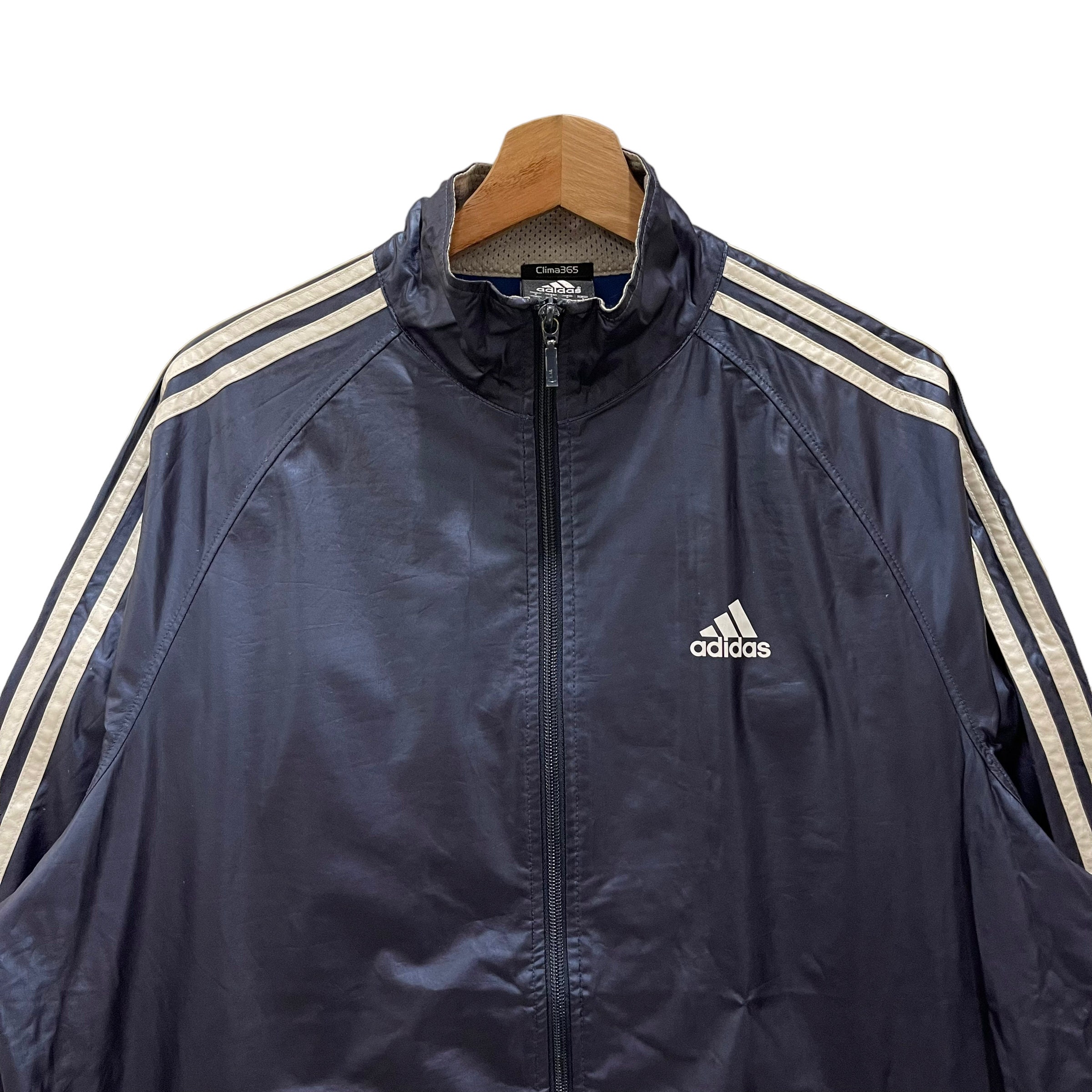  CLIMA365 フード付きジャケット S ネイビー Vintage ADIDAS Clima 365 Waterproof Zipper Jacket - Etsy