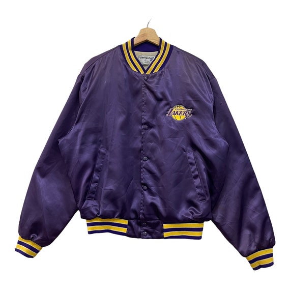 Vintage Los Angeles Lakers NBA satin bomber jacket. Tagged as a