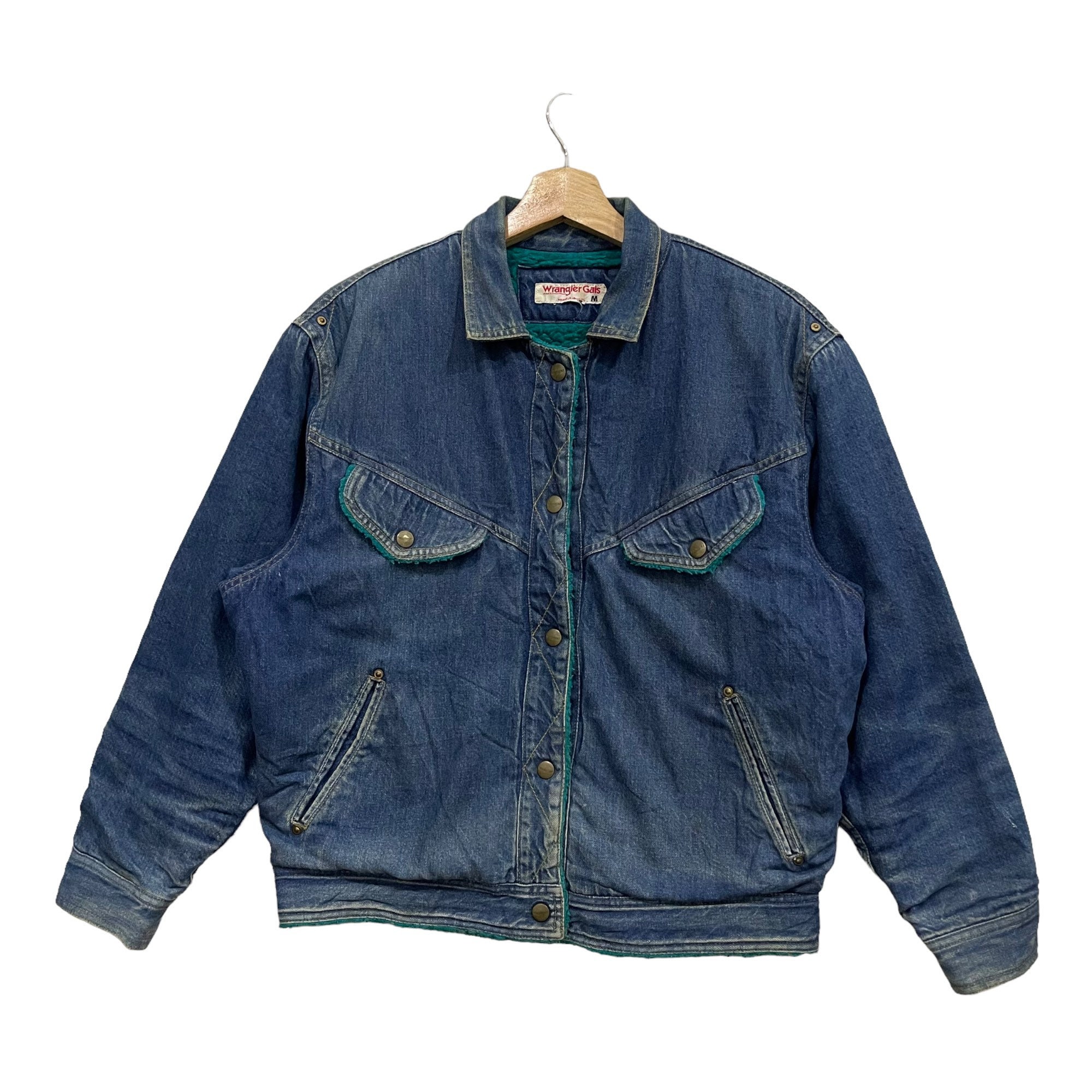 Vintage 90s Wrangler Gals Snap Button Shearling Linen Cowboy Vintage 90s Wrangler Gals Snap Button Shearling Linen Cowboy