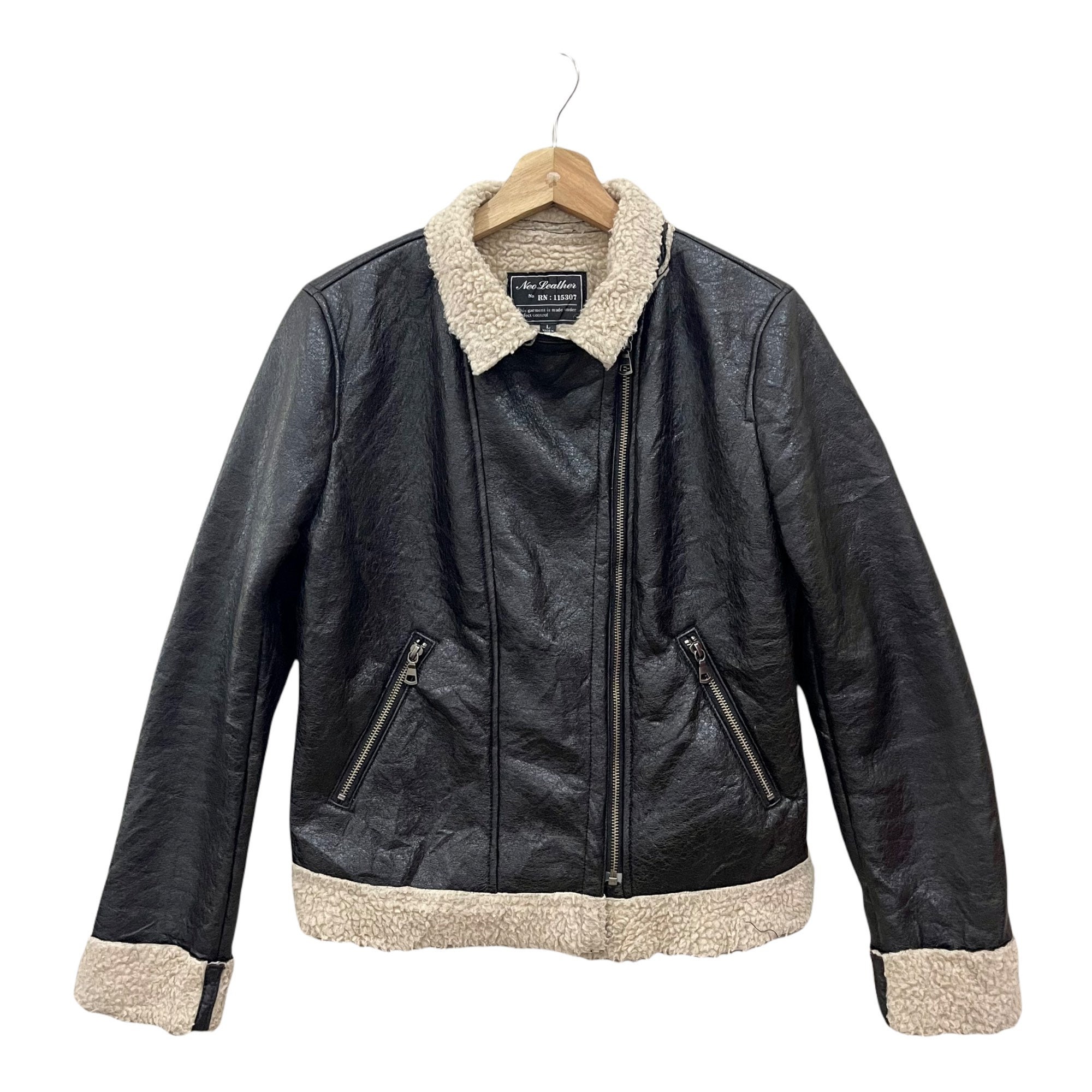 Vintage!! Neo Leather X Uniqlo Sherpa Zipper Jacket - Etsy Vintage!! Neo Leather X Uniqlo Sherpa Zipper Jacket - Etsy