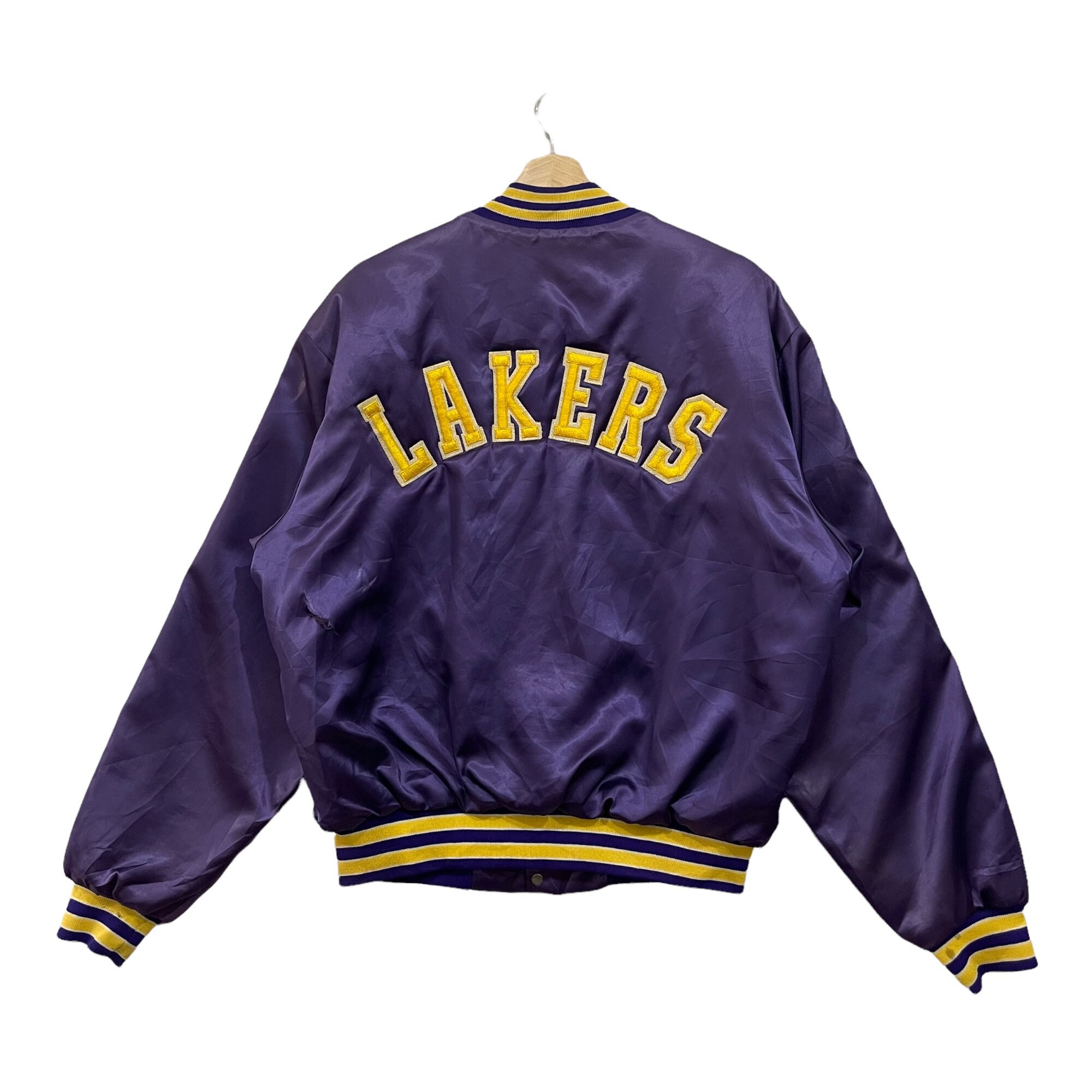 LA Lakers Purple and Yellow Varsity Satin Jacket