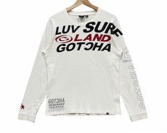 Vintage!! Gotcha Surfwear Made in Japan Spell Out sweater met ronde hals
