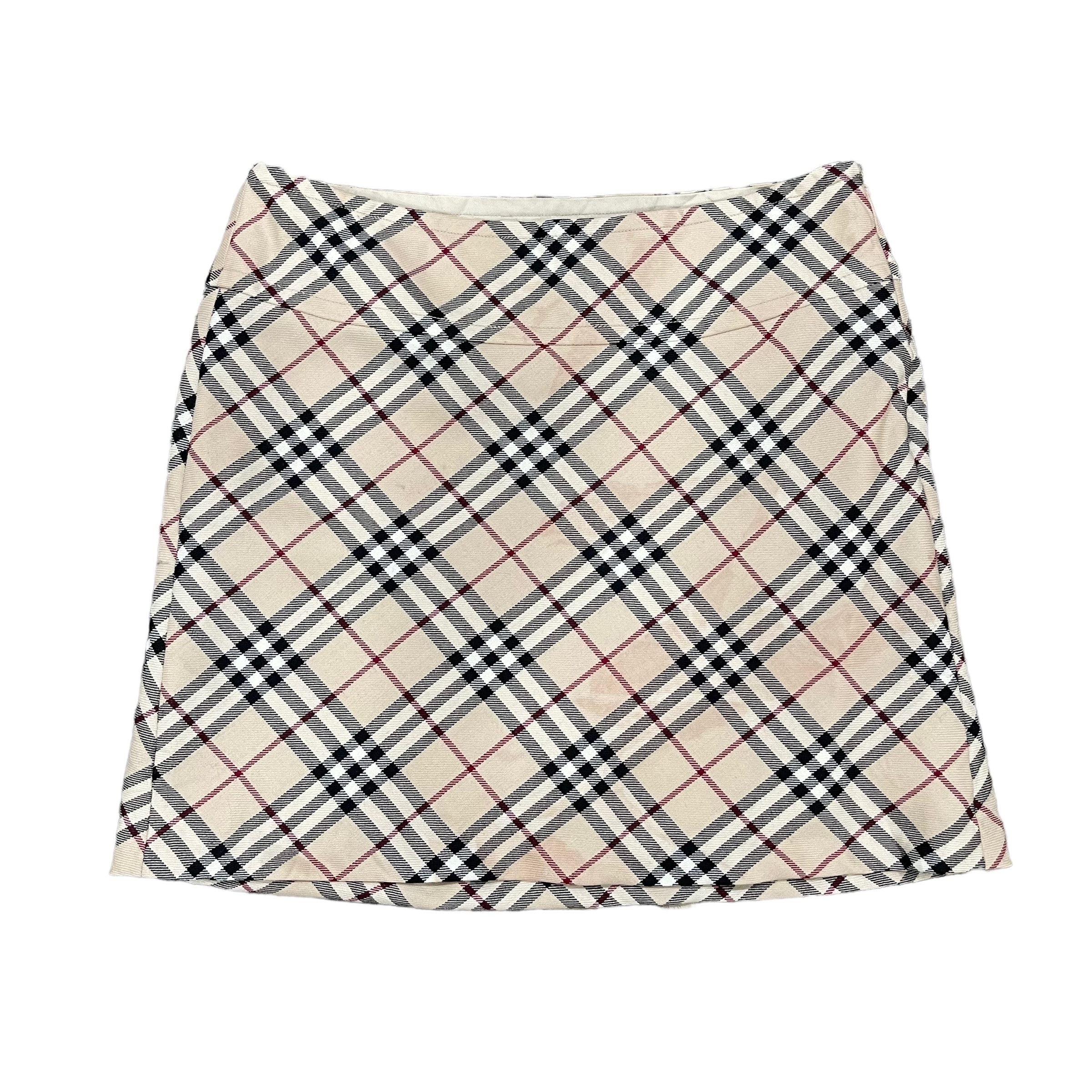 Burberry Nova Plaid Pleated Buckled Skirt (Medium) — sororité.