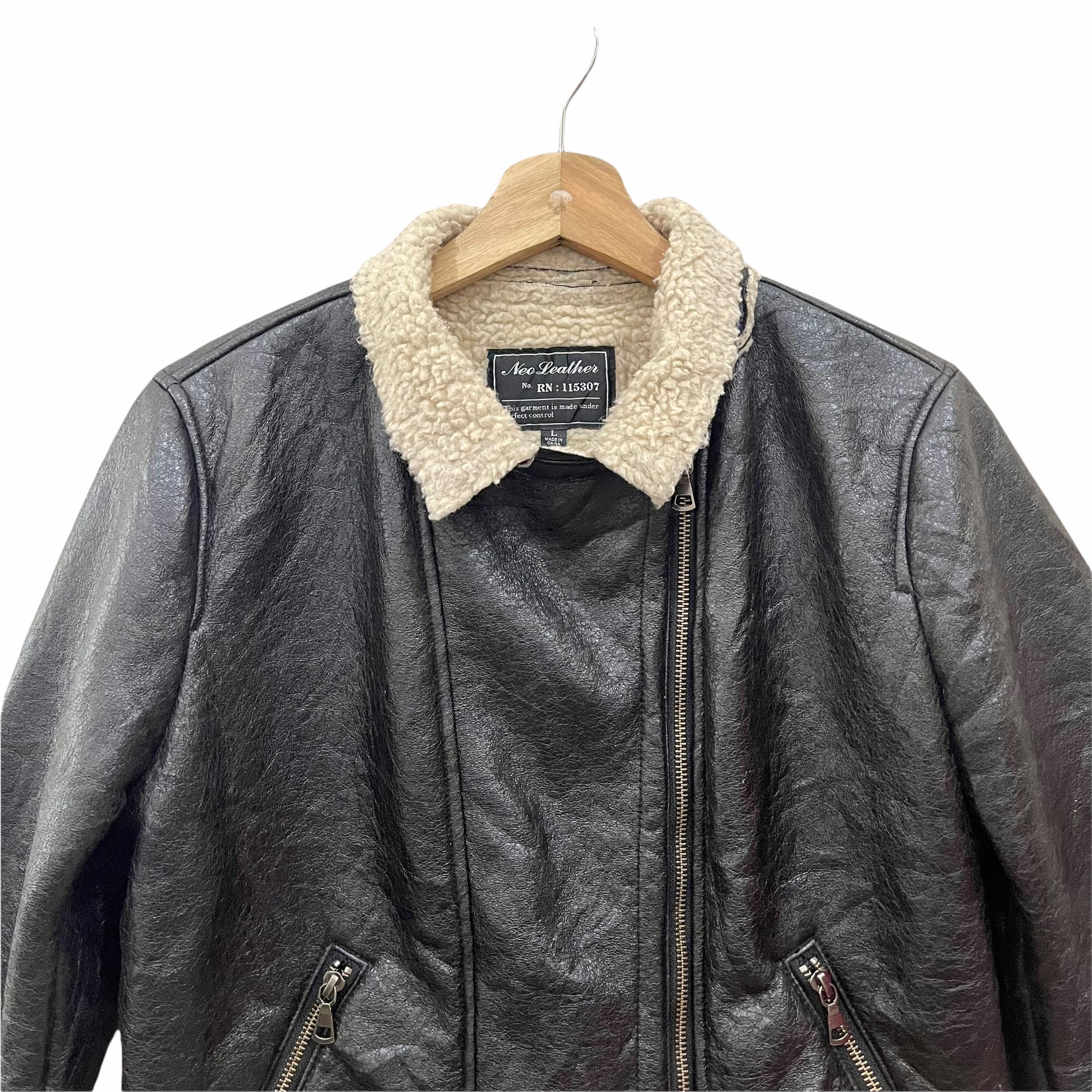 Vintage!! Neo Leather X Uniqlo Sherpa Zipper Jacket - Etsy Vintage!! Neo Leather X Uniqlo Sherpa Zipper Jacket - Etsy