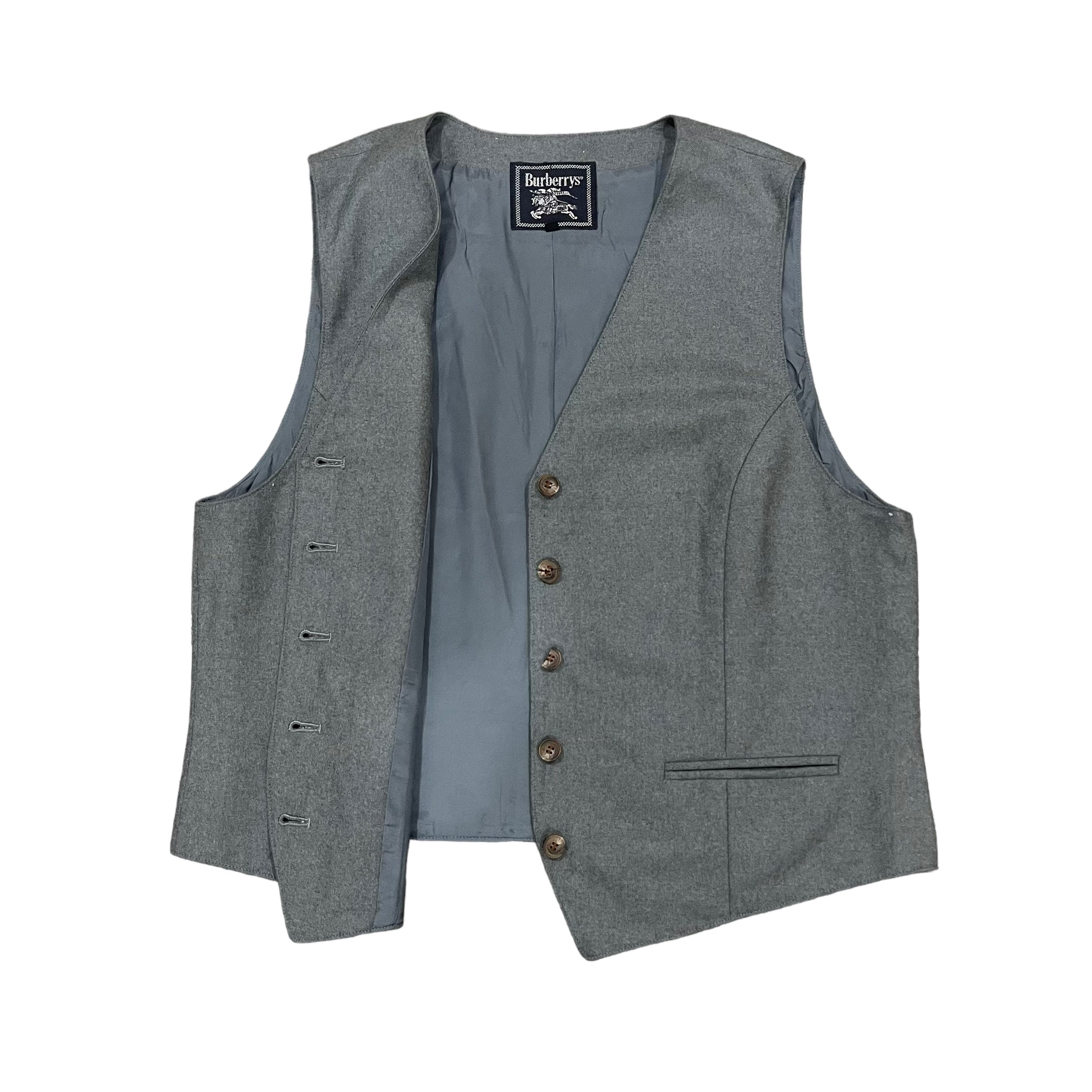 トップス Burberry London vest vintage 80s 90s Vintage 90s Burberrys Burberry London Wool Button up Vest - Etsy