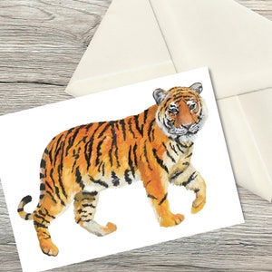 Tarjeta de felicitación Tiger A6 - tarjeta hecha a mano de tigre - regalo de animales