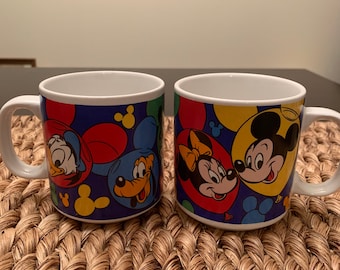 Vintage Disney Mugs Mickey and Friends made in Korea