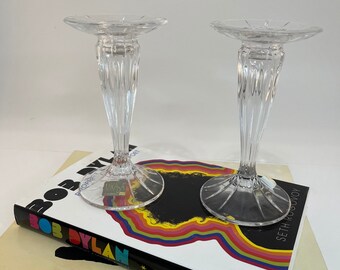 Vintage Mikasa Park Avenue Crystal Candleholders Pair