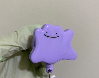Purple Blob Unique Shapeshifter Badge Reel, ID Holder, Kawaii Retractable, Accessory