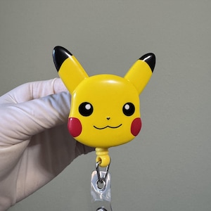 Cute Yellow Creature Animal Video Game Anime Badge Reel, ID Holder, Kawaii Retractable, Accessory