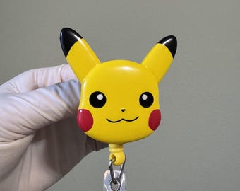 Cute Yellow Creature Animal Video Game Anime Badge Reel, ID Holder, Kawaii Retractable, Accessory
