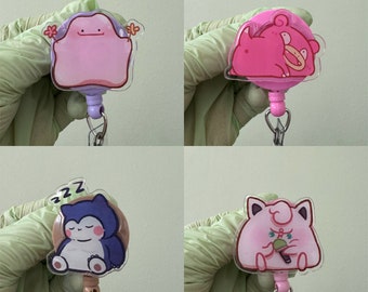 Cute Creature Animal Video Game Anime Badge Reel, ID Holder, Kawaii Retractable, Accessory