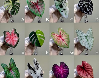 Realistic Plant Leaf Badge Reel, ID Holder, Kawaii Retractable, Badge Holder Accessory