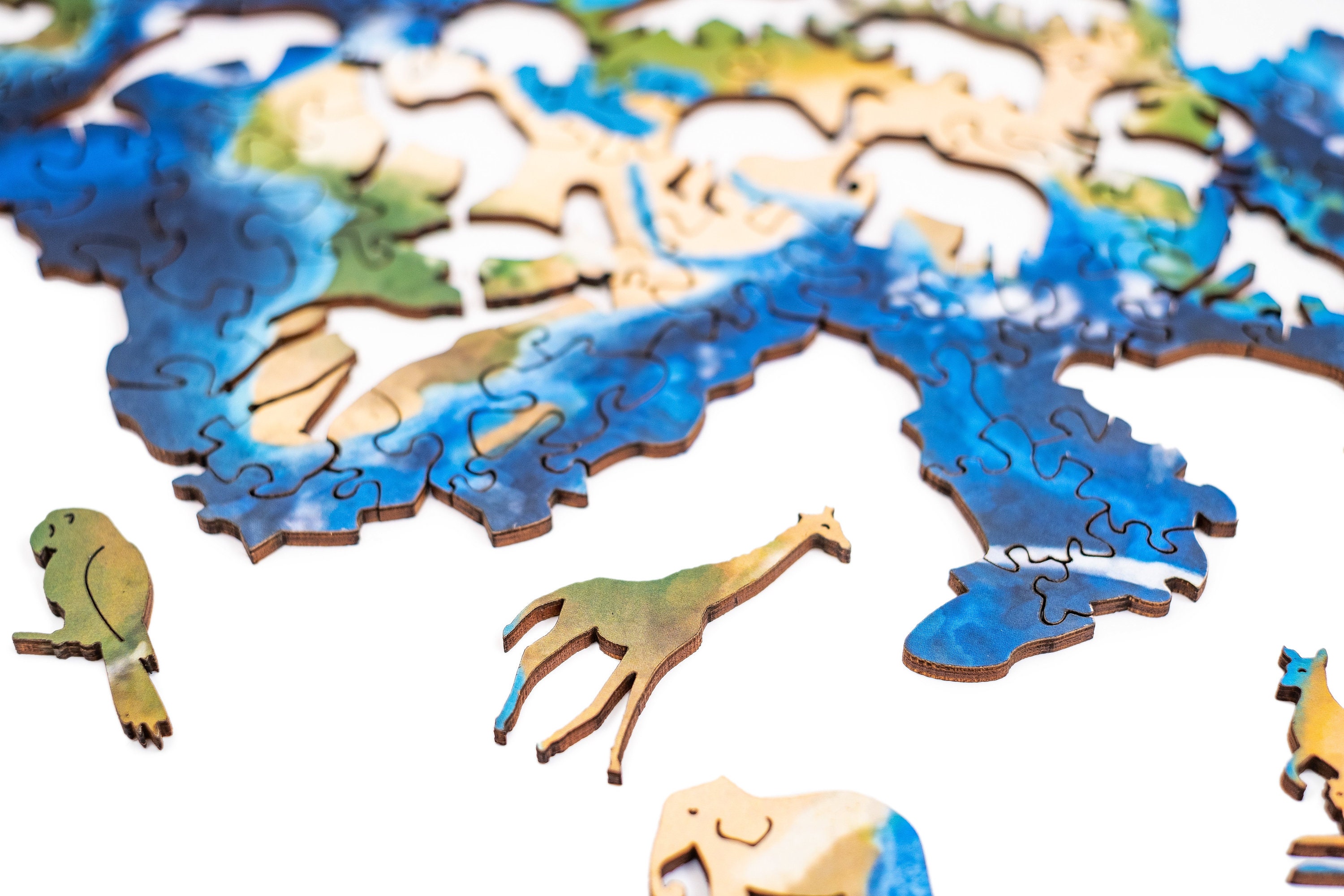 world map puzzle complex wooden jigsaw puzzle puzzle for etsy