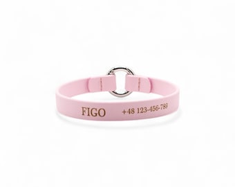Identyfikator dla psa z otwieranym pierścieniem | Cotton candy pink | BioThane | Personalizacja imienia i numeru telefonu | szerokość 13 mm
