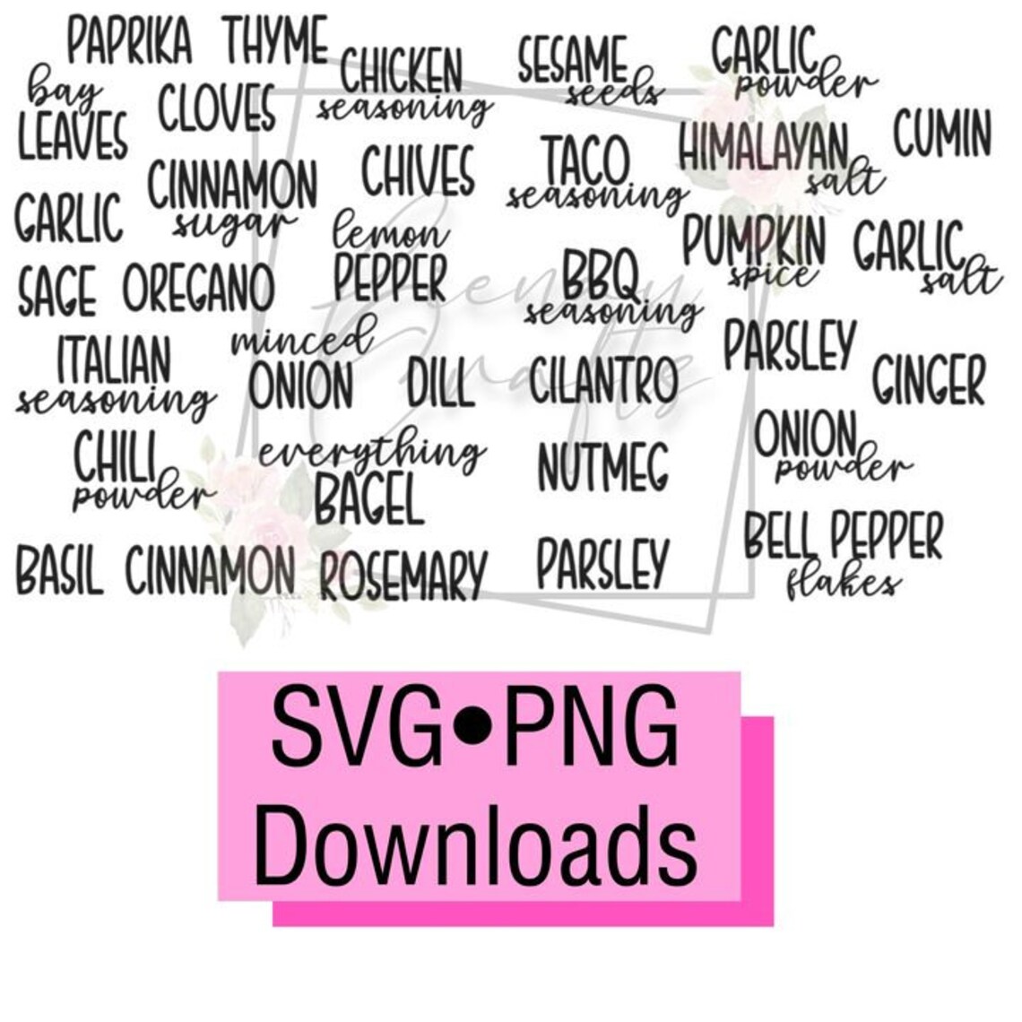 Spice Labels Names Kitchen Organize Spices SVG PNG Cricut House ...