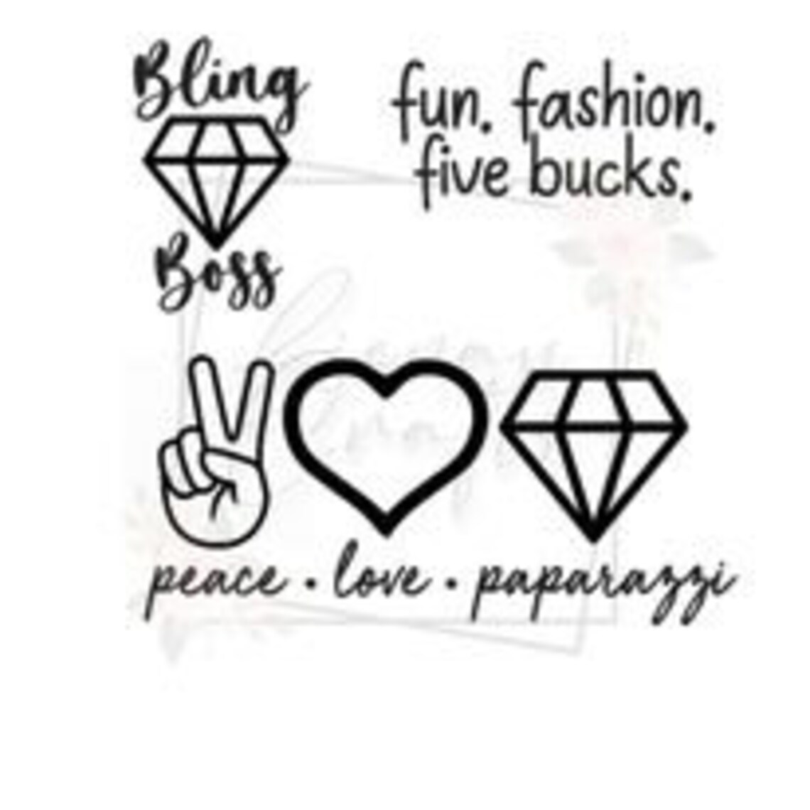 Bling Boss Paparazzi or Jewelry SVG PNG Downloads Peace Love | Etsy
