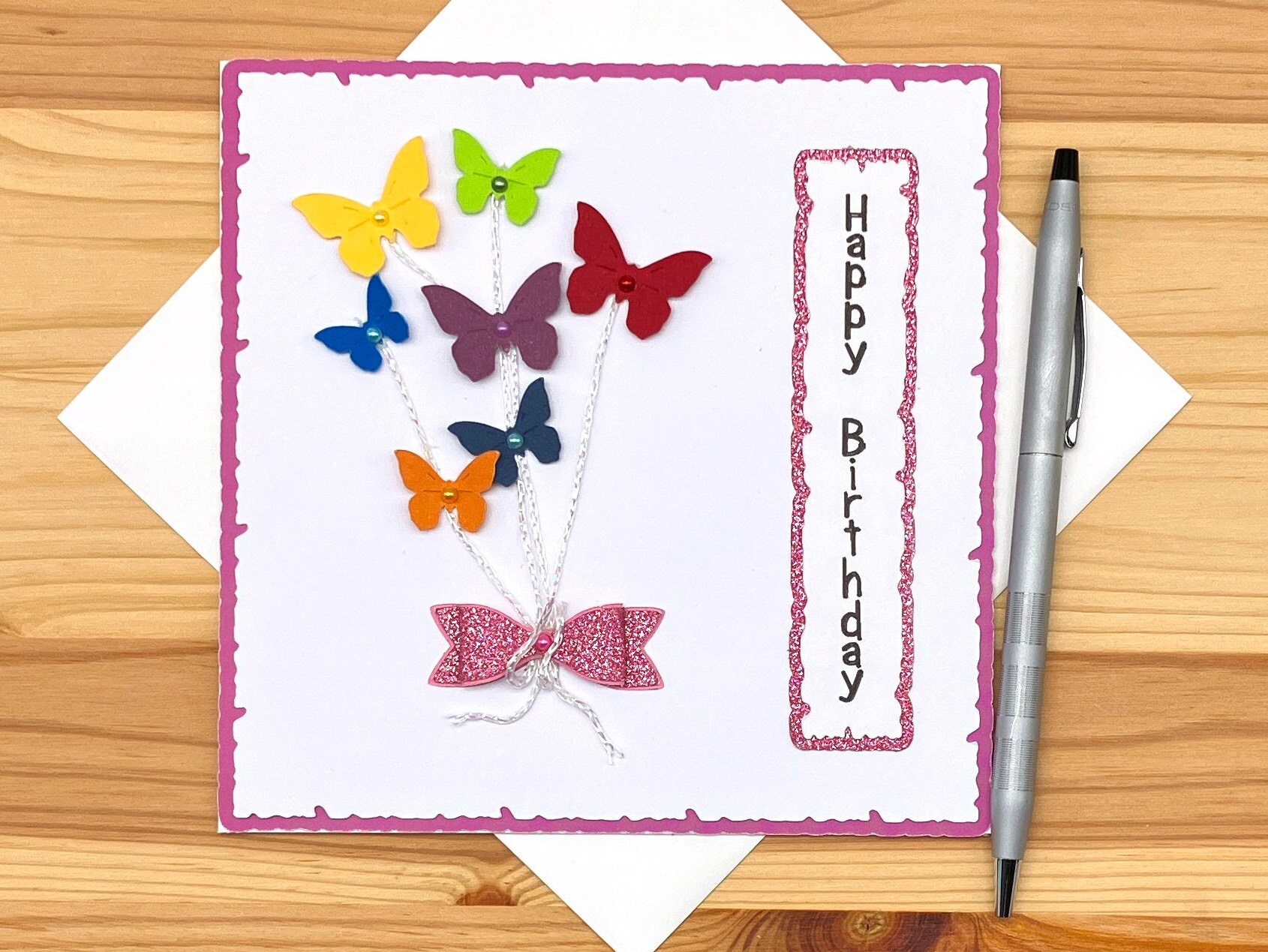 Flower Birthday Card With Envelope - View #9