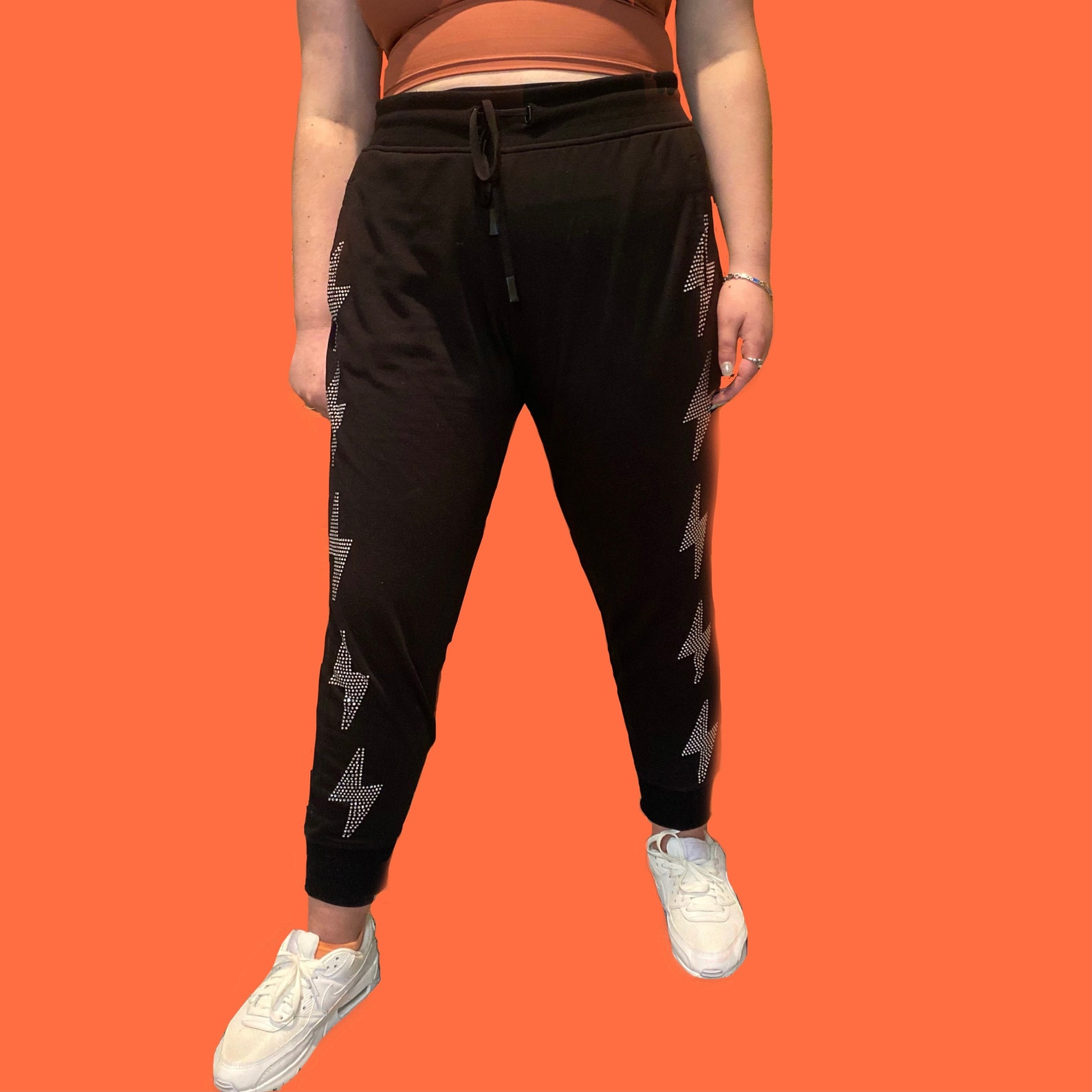 joggers with lightning bolt
