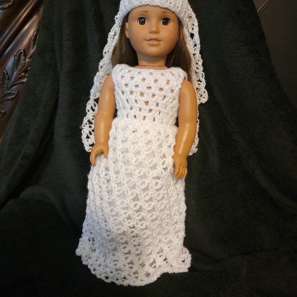 Dress Up America Girls Bride Costume - White Wedding Dress With Veil, Zipper Back, Satin Belt For Pretend Play