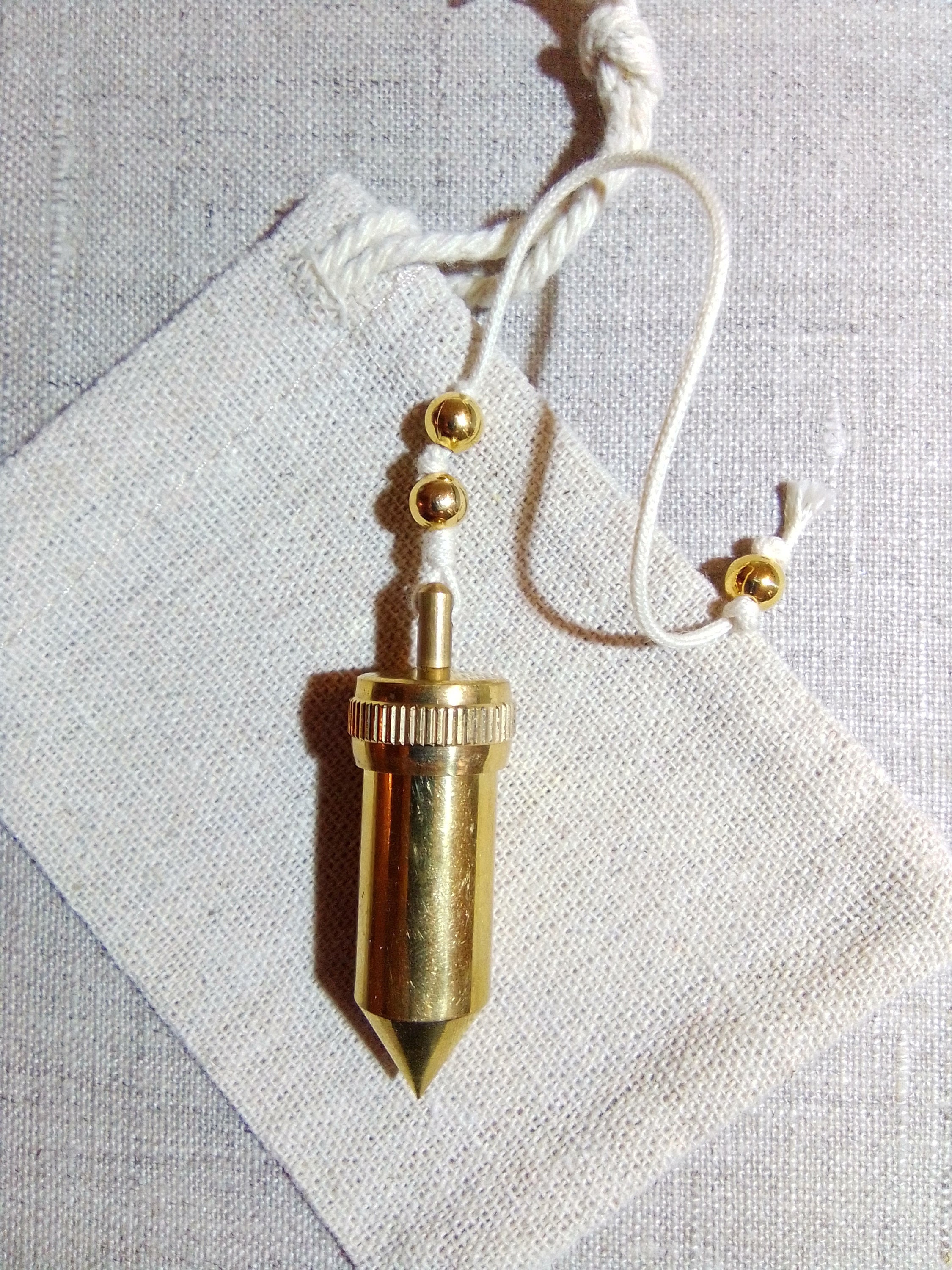 Pendule Double Cylindre - Nombre d'or Coton Bio Fabriqué en France et Perles Laiton