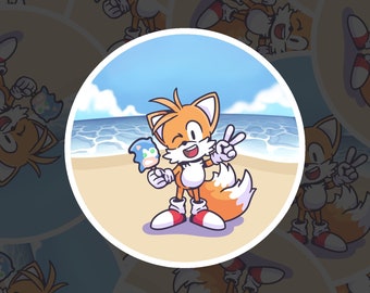Tails at the Beach - Adesivo in vinile Sonic