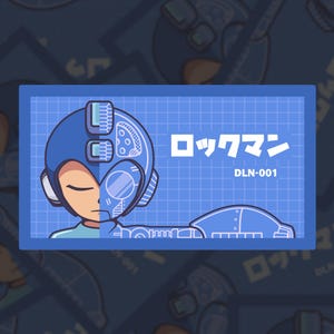 Mega Man Blueprint - Vinyl Sticker