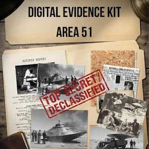 Area 51 Evidence Board Kit – Printable Conspiracy Decor (PDF)