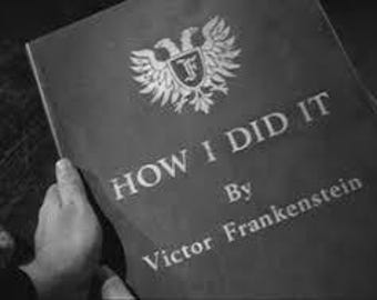 How I Did It by Victor Frankenstein printable front book cover-Young Frankenstein movie prop