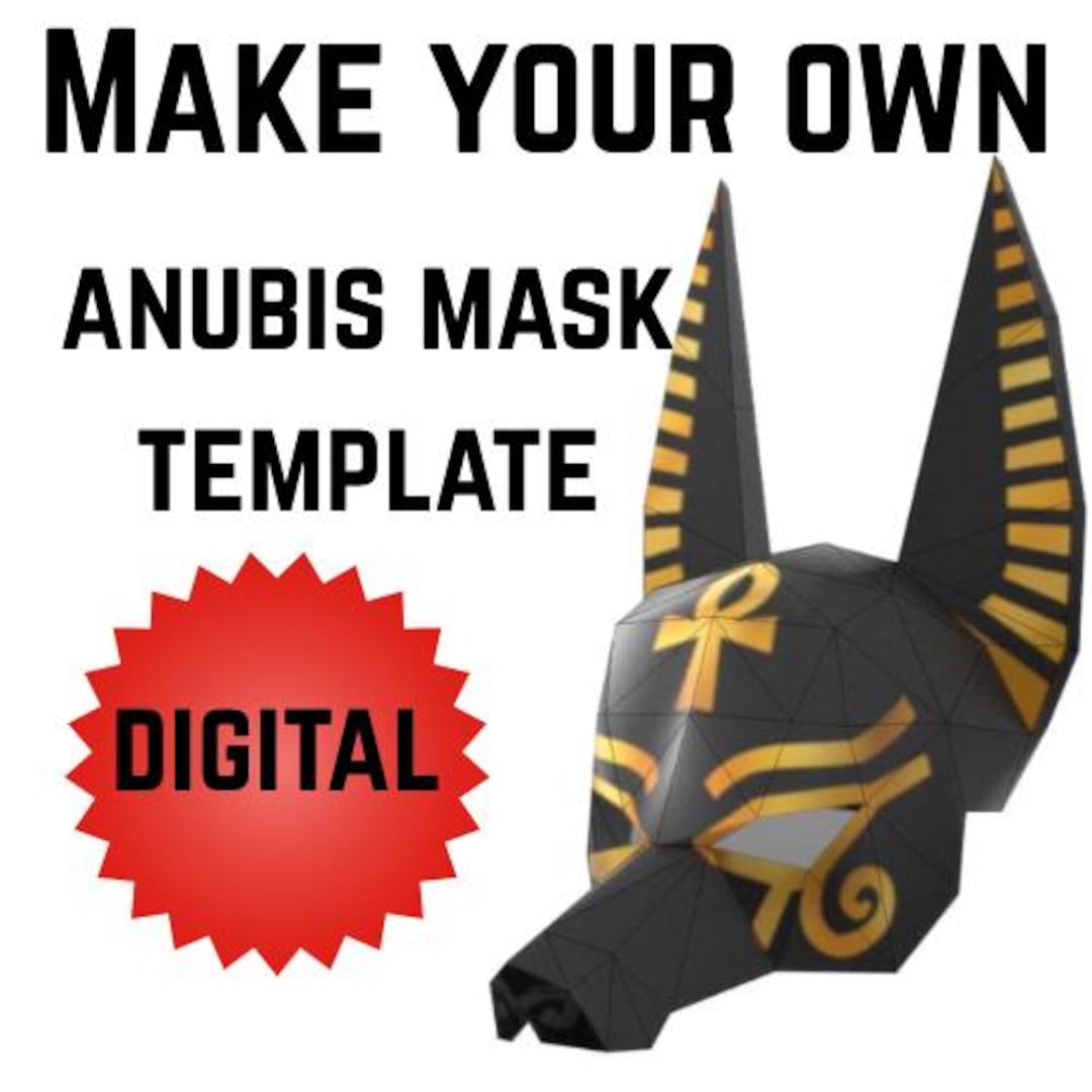 Make Your Own Anubis Mask – Egyptian God Mask Template | A4 Digital ...
